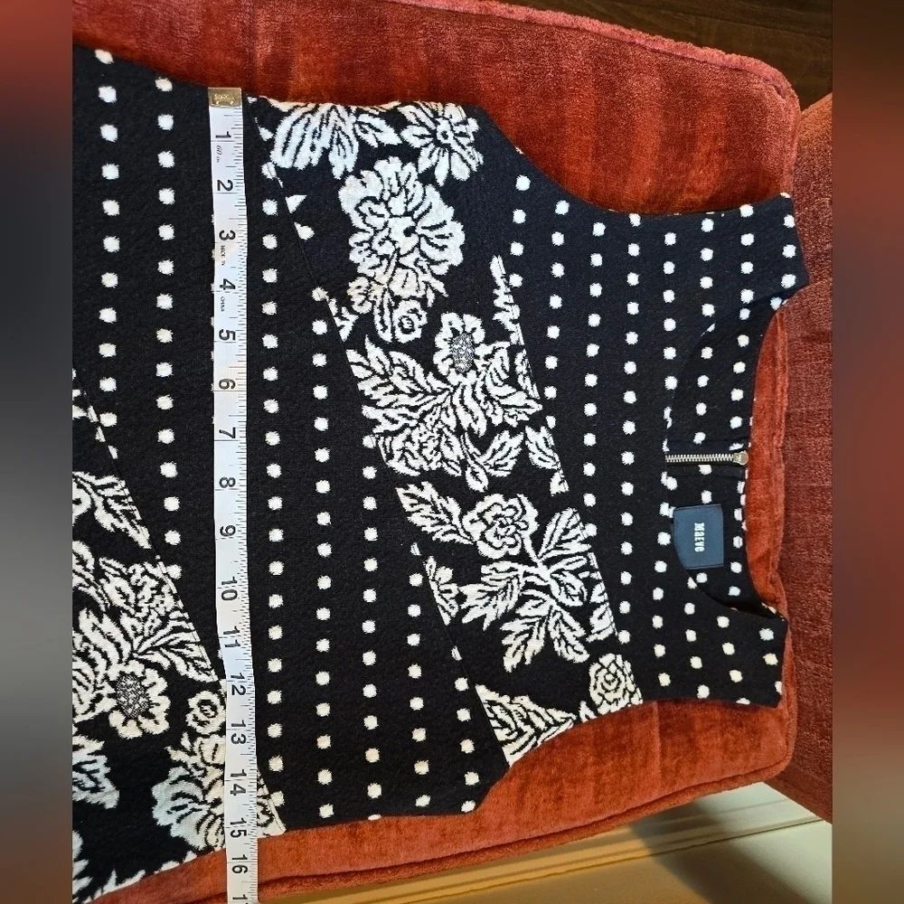 Maeve Anthropologie Floral Dot Sleeveless Sheath Dress Black and White Sz Small - Picture 9 of 12